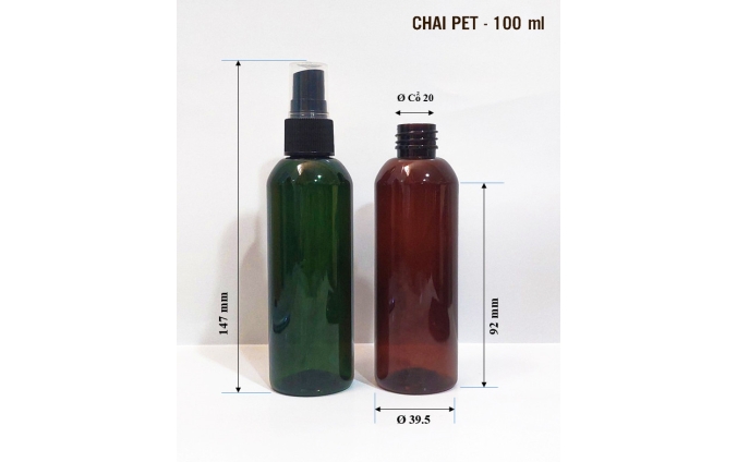 Chai lọ pet mỹ phẩm dung tích từ 30ml đến 1.000ml