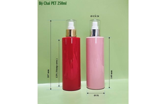 Chai lọ pet mỹ phẩm dung tích từ 30ml đến 1.000ml