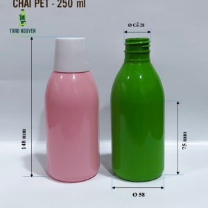 Chai nhựa PET vòi nhấn 250ml