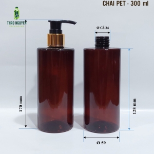 Chai nhựa pet 300ml vai ngang