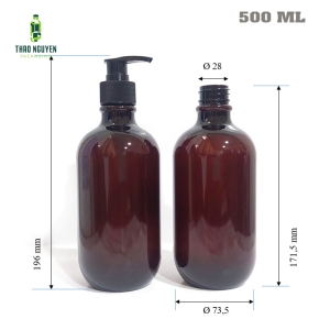 Chai nhựa pet 500 ml đựng dầu gội, dầu xả..