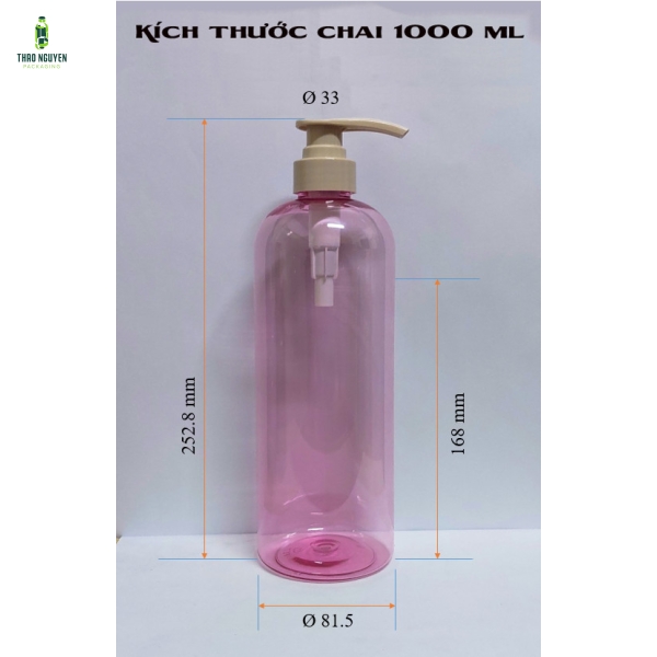 CHAI NHỰA 1 LÍT - CHAI PET ĐỰNG MỸ PHẨM, DẦU GỘI, SỮA TẮM
