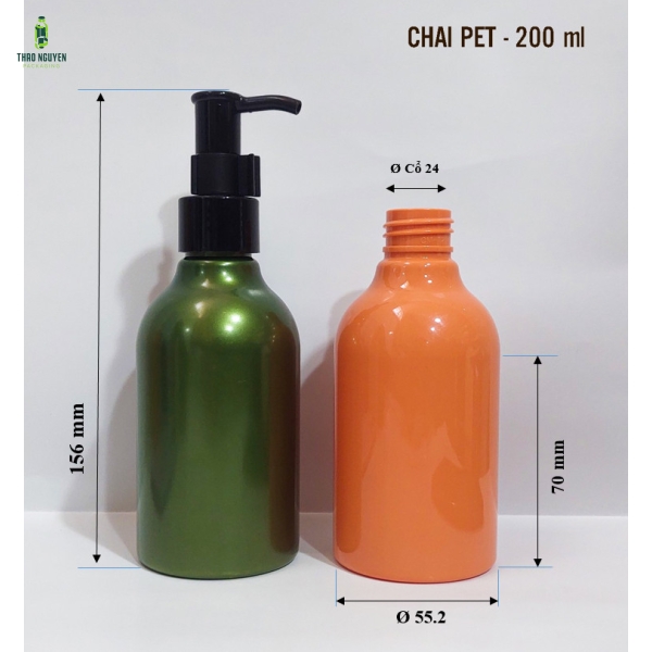 CHAI NHỰA ĐỰNG DẦU GỘI, SỮA TẮM 200ML