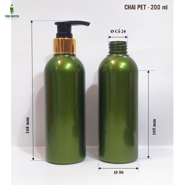 Chai nhựa 200ml đựng sữa tắm, dầu gội..