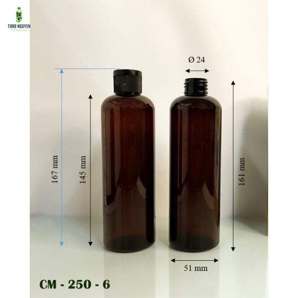 Chai nhựa PET 250ml cổ 24 đựng dưỡng tóc, Chai Mỹ phẩm