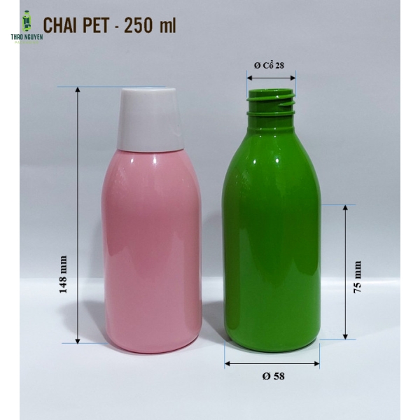 Chai nhựa PET vòi nhấn 250ml