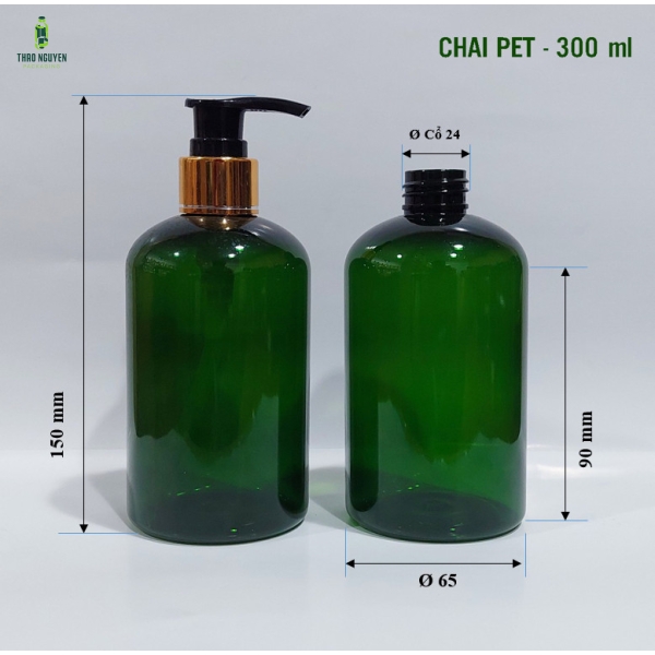 Chai Nhựa Pet 300ml vòi bơm 24