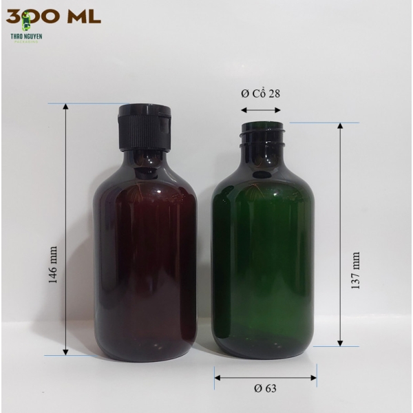 Chai 300ml, 500ml nhựa PET đựng dầu gội, dầu xả