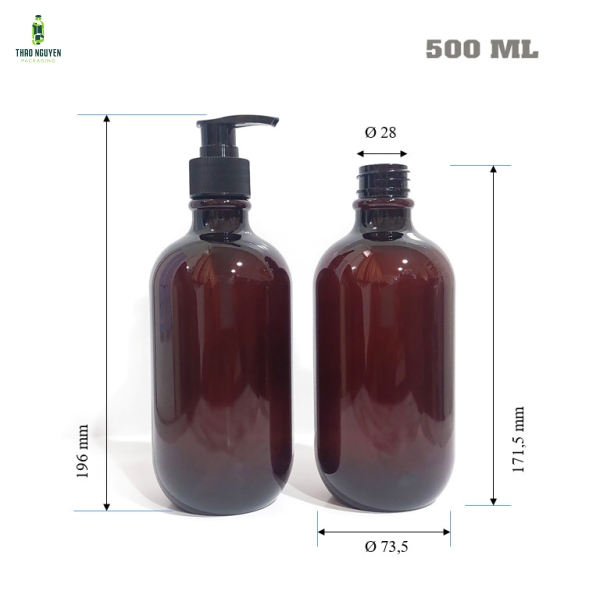 Chai nhựa pet 500 ml đựng dầu gội, dầu xả..