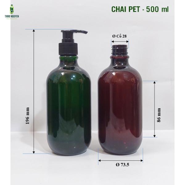 Chai 300ml, 500ml nhựa PET đựng dầu gội, dầu xả