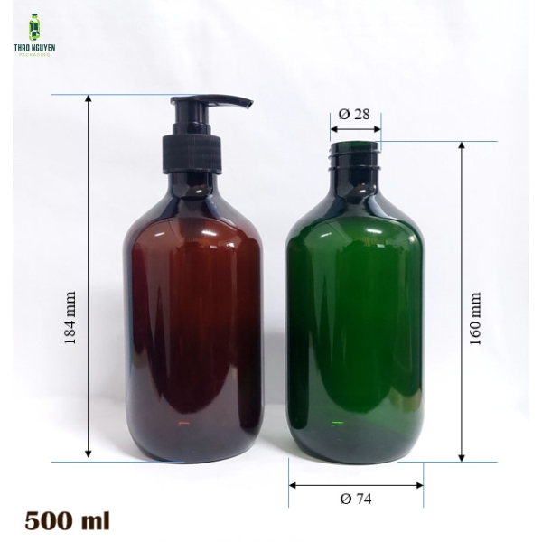 Chai 300ml, 500ml nhựa PET đựng dầu gội, dầu xả