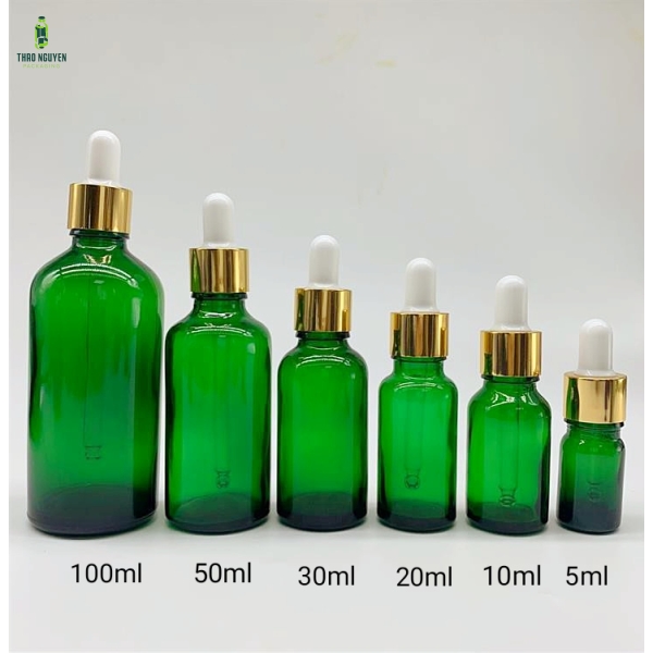 Chai tinh dầu xanh lá 5-10-20-30-50-100ml 