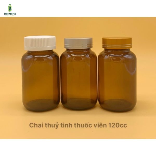 Chai thủy tinh thuốc viên 120 cc