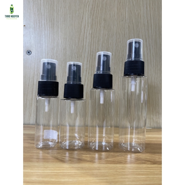 Chai chiết mini nhựa PET 20ml, 30ml  vòi xịt mỹ phẩm/nước